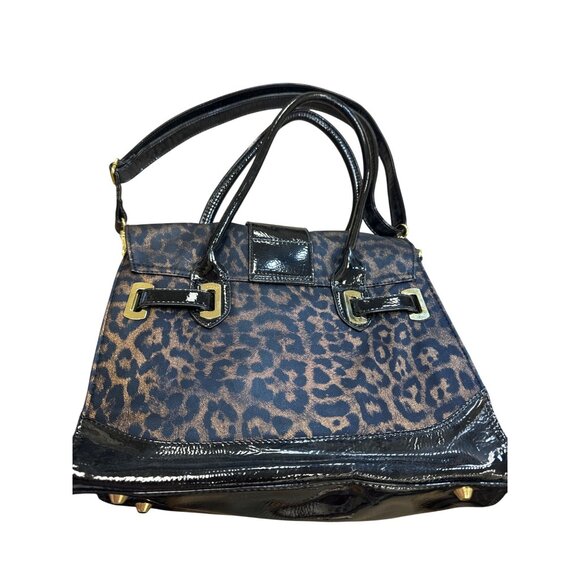Betsey Johnson Black Leopard Print Handbag With Gold Hardware SKU 6898 - Picture 7 of 12